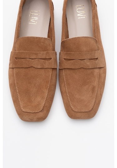 Luvishoes Luvi Shoes Morne Toprak Süet Hakiki Deri Kadın Loafer Ayakkabı Toprak Kahverengi