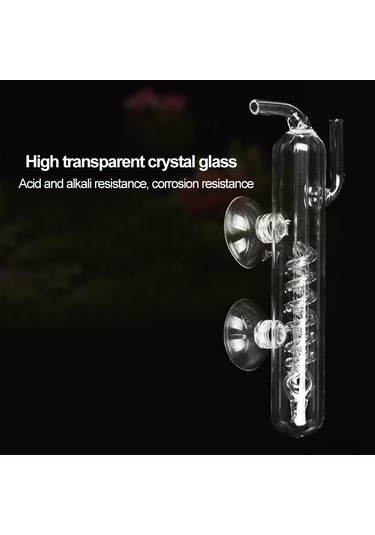 Moveevo Akvaryum Co2 Baloncuk Sayaç - Kristal Cam Spiral Dışarıdaki Su Bitkileri Tankı İzleme Aleti, Asit-üç Alkaline Dayanıklı, Sabit Emici Çemberli