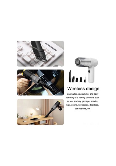 Gajeena Kablosuz Araç Şarjlı Süpürge - 3700pa Güçlü Emiş, Şarj Edilebilir, Taşınabilir