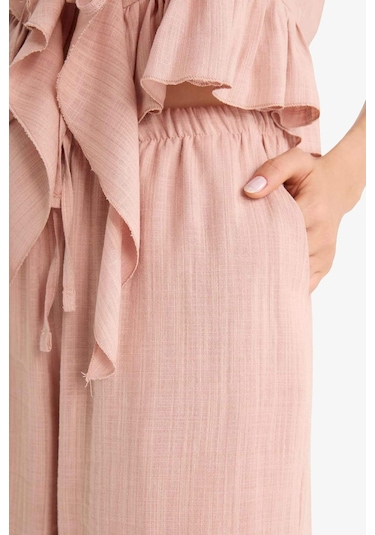 DeFacto Pantolon Wide Leg Çift Cepli Normal Bel Standart Boy D1009AX25SPBR479