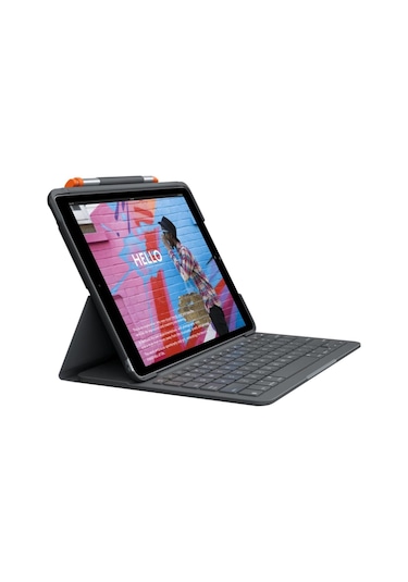 Logitech Slim Folio 10.2" Ipad 7. 8. 9. Nesil İle Uyumlu Klavyeli Tablet Kılıfı - Gri