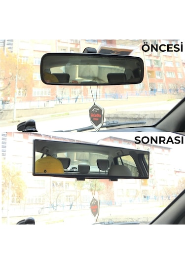 Carub 280 Mm Bombeli Makaslı Geçmeli Iç Ilave Ayna Siyah