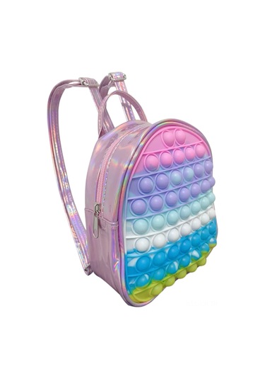 Singree Eğlenceli Pop Fidget Sırt Çantası - Çocuklar İçin Okul Çantası Ve Stres Oyuncağı Pembe