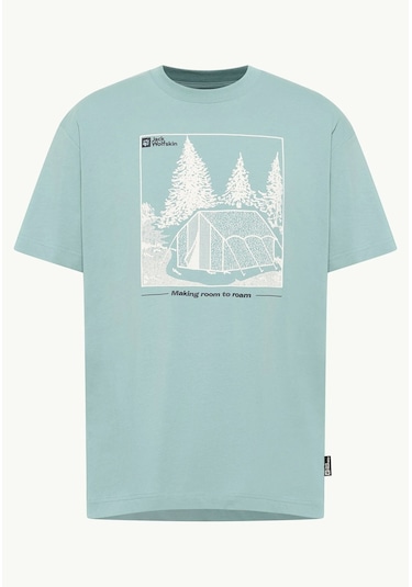 Jack Wolfskin Freeroamer Erkek Tişört Pastel Yeşil Yeşil