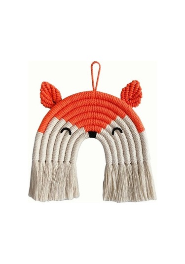 Novahub Tilki Ayı Gökkuşağı Geyik Makrome El Dokuma Çocuk Odası Goblen Dekor Br, Modern Ve Şık Br