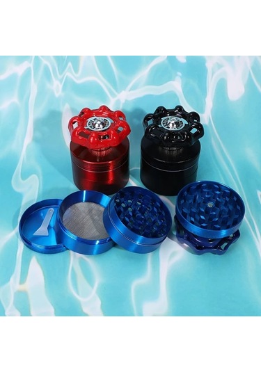 Elmpaly Siyah 50mm 4 Katman Manyetik Kapaklı Manuel Tütün Değirmeni Elektriksiz