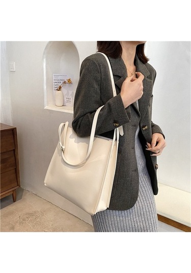 Luckydog Kadınlar İçin Siyah Klasik Desenli Büyük Kapasiteli Pu Çanta - 2020 Sonbahar/kış Modelleri, Tek Bölmeli, Zip Ve Kanca Siyah