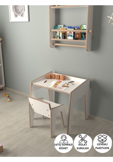 Çocuk Oyun Ve Aktivite Masası Ve Sandalye Beyaz