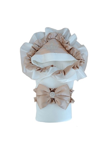 S.kahve Kız Erkek Bebek Battaniyesi Kundağı %100 Pamuklu Doğal Organik Uyku Hastane Çıkısı Yenidoğan Sütlü Kahve