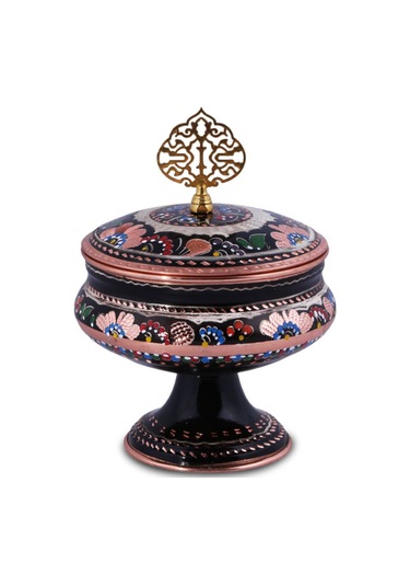 Şekerlik Siyah İşlemeli Kulplu Model Siyah