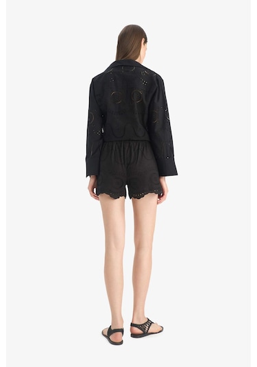 Defacto Regular Fit Brode Plaj Şortu-fall İn Love E0599ax25smbk27 Siyah Defacto Regular Fit Brode Plaj Şortu-fall İn Love E0599ax25smbk27 Siyah