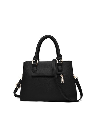 Dancemonkey Nakışlı Kadın Omuz Çantası - Siyah, Çapraz Taşıma İçin Uygun Siyah