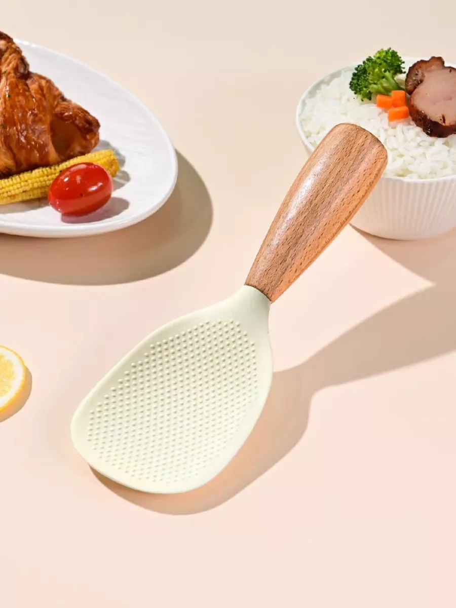 Stil'nyj İ Udobnyj Dom Ağaç Saplı Silikon Mutfak Spatulası 226208367 Beyaz