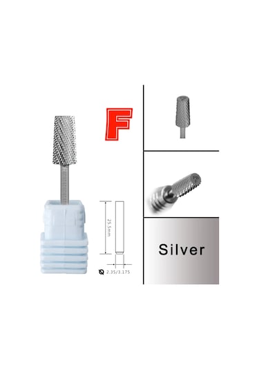 Rolinstar 6.6 Büyük Trapez Konik Namlu Altın Gümüş Tungsten Çelik Karbür Freze Kesicisi Tırnak Matkap Ucu Manikür Pedikür Ordu Yeşil