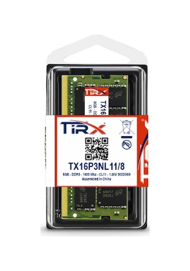 Tirx TX16P3NL11/8 8 GB DDR3L 1.35 V 1600 MHz CL11 Ram