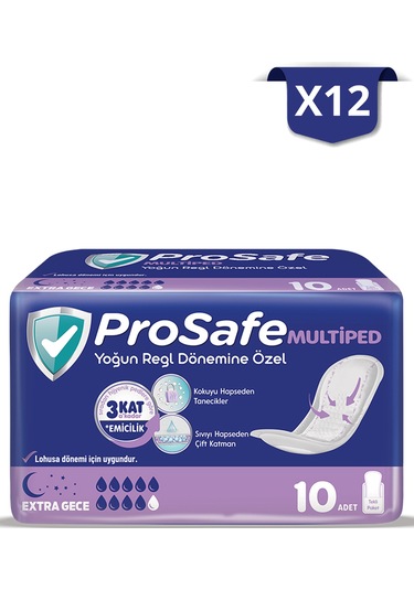 Prosafe Multiped Extra Gece 10'lu X12