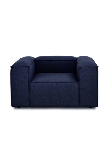 Mode Soft Berjer Lacivert Keten Kumaş İşbir Sünger Dairenize Tes