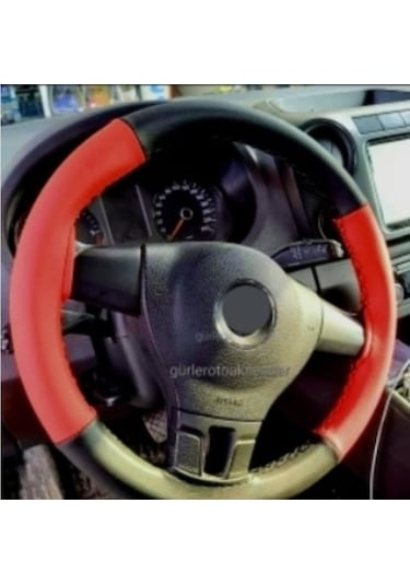 Fiat Doblo 2005-2010 Direksiyon Kılıfı Iki Renkli Kırmızı-Siyah
