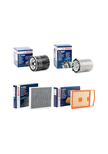 Volkswagen Polo 1.4 Tdı 4'lü Filtre Bakım Seti 2014 - 2017 Bosch