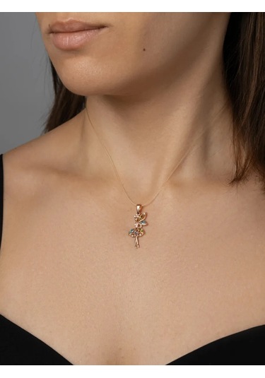 Vladlena Balerin Kolye 925 Ayar Gümüş Altın Kaplama 255436068