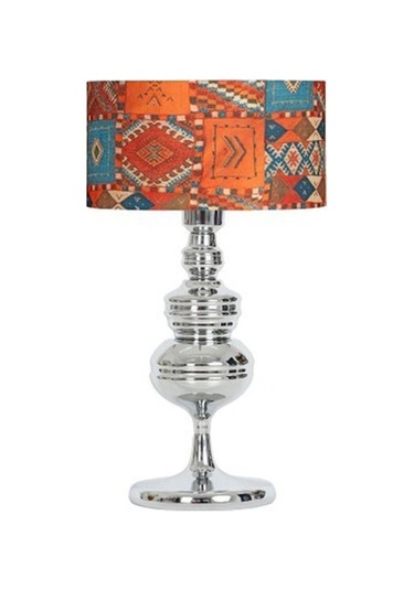 Vinner Munch Krom Kaplama Metal Abajur - Capadocia Desenli-60406 Renkli