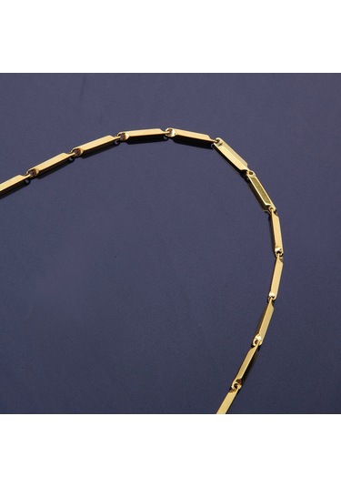 Erkek Çelik Zincir Kolye Altın Sarısı Takı Aksesuar K24 T5