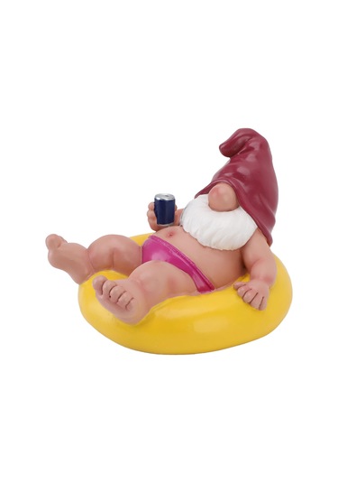 Hangfox Sarı Reçine Cüce Heykeli - Havuz, Göl, Bahçe Dekorasyonu - Su Üstünde Yüzen Funny Outdoor Ve Indoor Ornament