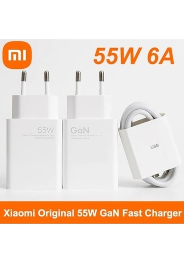 Axya Xiaomi Turbo 55W 6A Hızlı Şarj Cihazı Ve Type-C