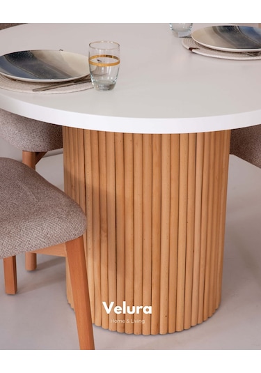 Talia Yemek Odası Takımı Yemek Masası + 4 Adet Sandalye Beyaz