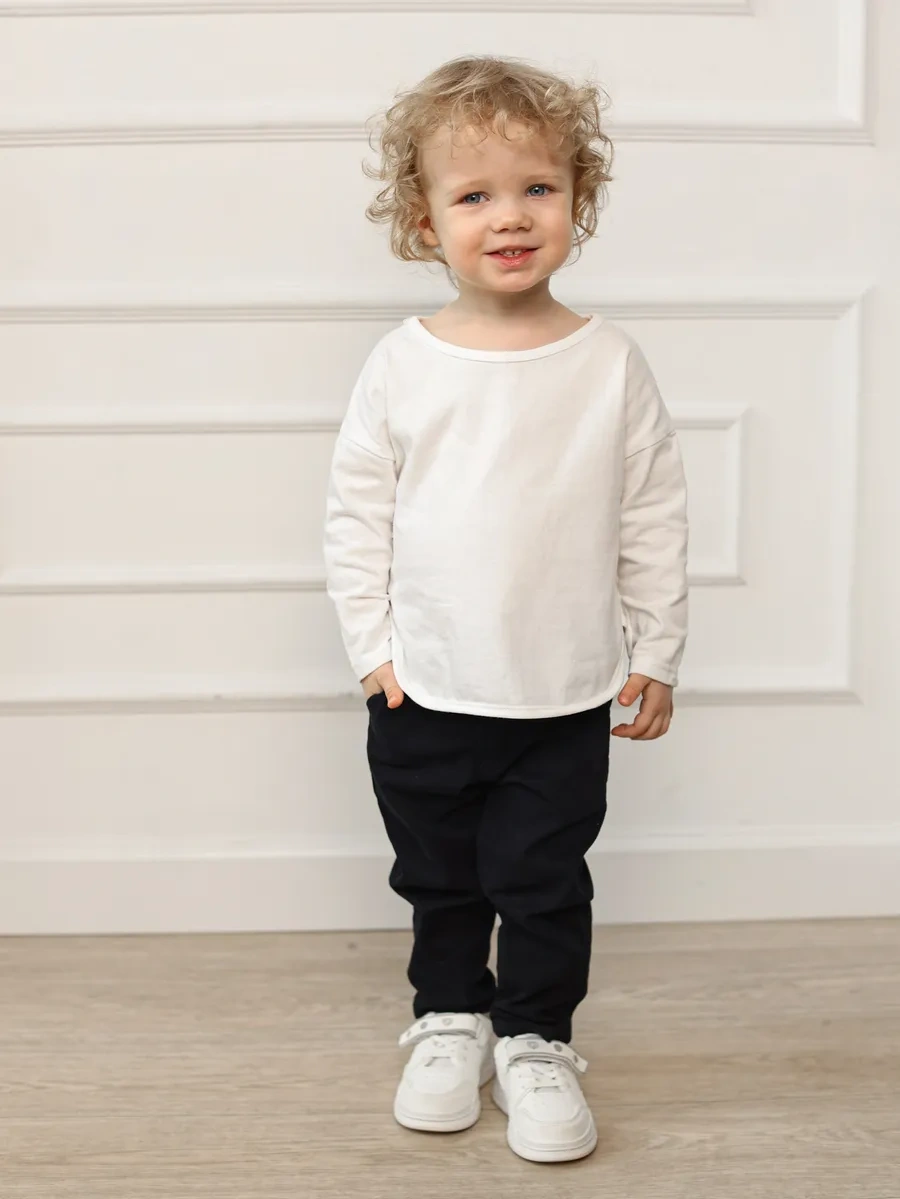 Liwen Kids Bebek İçin Uzun Kollu Çocuk Kazak Sweatshirt 262661361 Beyaz