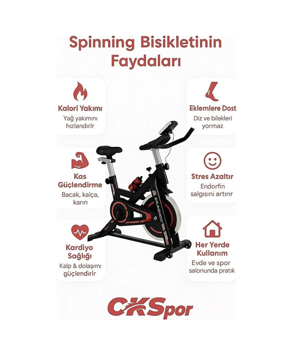 Kırmızı Spinning Bisiklet Ev Tipi Profesyonel Kondisyon Bisikleti