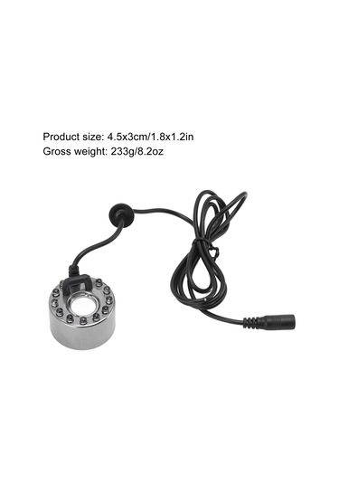 Hangfox Stainless Steel Ultrasonic Soğuk Buhar Oluşturucu 12 Led - Göl, Akvaryum, Vazo Dekorasyonu - 110-240v Avrupa Şarjı
