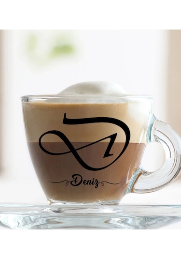 Bk Gift Kişiye Özel İsimli Dtf Cam Kahve Fincanı-2, Sevgiliye Hediye, Arkadaşa Hediye, Doğum Günü Hediyesi Kobitmeyencom31023 Bk Gift