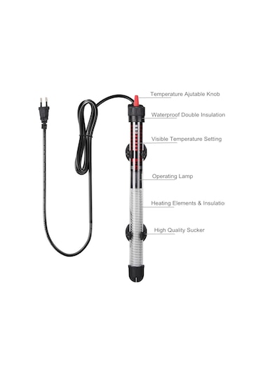 Teltree Akvaryum Otomatik Isıtıcı - 25w Tamamen Su Geçirmez - 20-34 C Ayarlanabilir - Ab Fişli