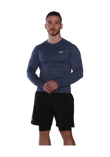 Musclecloth Pro Stretch Uzun Kollu T-Shirt Lacivert