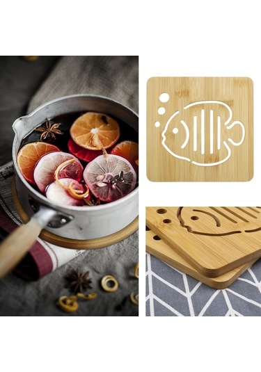 Nishev 2'li Bambu Lüx Balık Desenli Kare Nihale 2 Adet