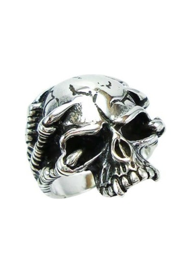 Vog Gotik Kurukafa 925 Ayar Erkek Gümüş Yüzük