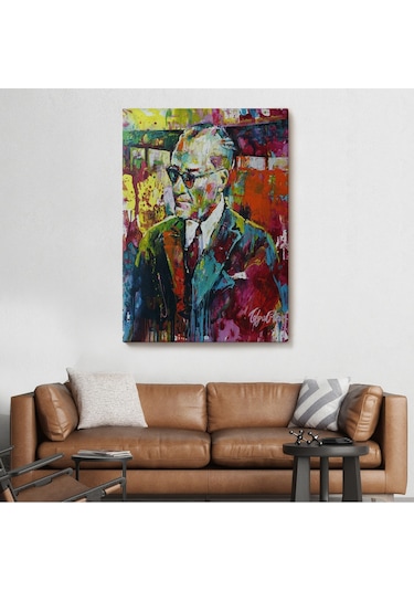Yağlı Boya Efektli Renkli Mustafa Kemal Atatürk Duvar Tablosu-6069