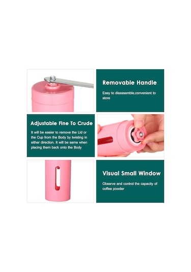 Leezsing Ayarlanabilir Ayarlı Manuel Kahve Öğütücü Taşınabilir Konik Seramik Çapak Öğütücü Değirmen Mutfak Aleti