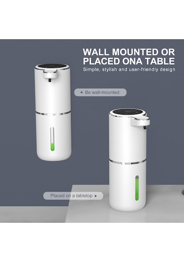 Qianfan Otomatik Köpük Sabunluk, Güç Ve Dişli Ekranı, 380ml Beyaz - Mavi