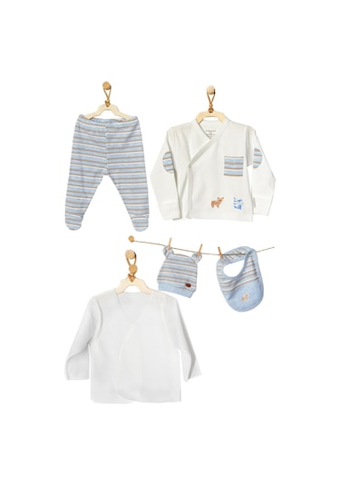 Andywawa Erkek Bebek Mavi 5Li Hastane Çıkıs Seti 0-3 Ay Ac22310R Çok Renkli