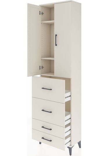 Arges Dolap 3 Raflı 4 Çekmeceli 2 Kapaklı 60x30x221 Aytaşı-aytaşı Aytası