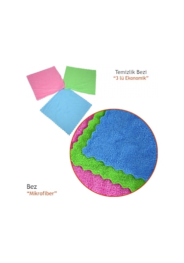 Mikrofiber Temizlik Bezi Eko 3 Lü