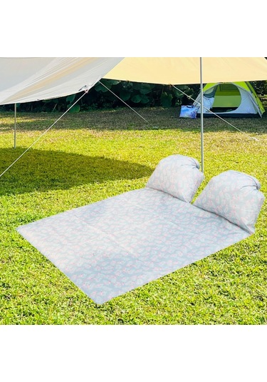 Homyl Baş Destekli Piknik Örtüsü Çim Yürüyüşü İçin Flamingo 145x210cm Çok Renkli