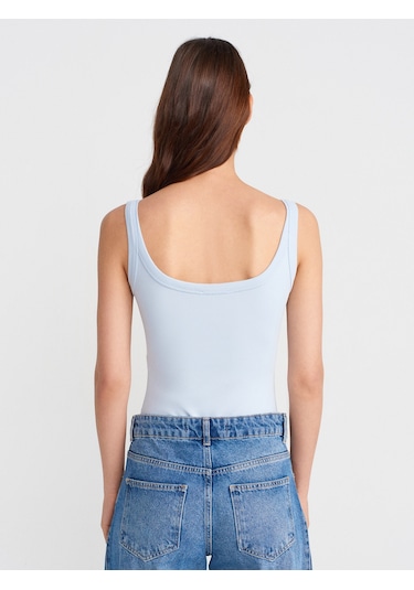 Dilvin 21053 Askılı Bodysuit-açık Mavi Açık Mavi