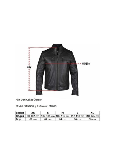 Sandor Siyah Hakiki Deri Ceket Erkek-Siyah