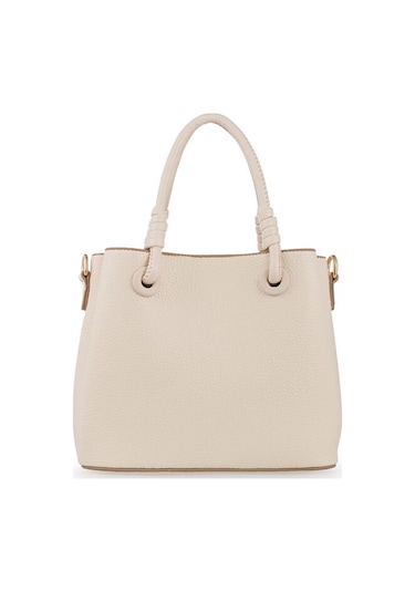 Bilik Deri Logo Detaylı Bej Kadın El Çantası Riv 145-r Bej