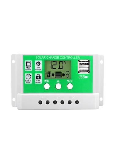 60a Güneş Şarj Kontrol Cihazı 12v/24v Otomatik Pwm Kontrol Cihazları Lcd Ekran Çift Usb 5v Çıkış Kontrol Cihazı