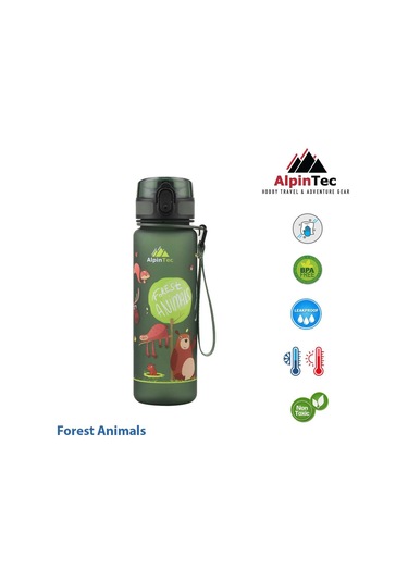 Alpintec Animals Koyu Yeşil Tritan Çocuk Suluk Matara 500 Ml Diğer