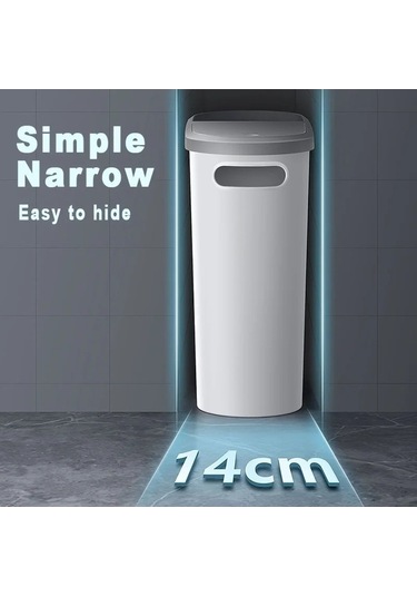 Fastbuy 10l Banyo Çöp Kovası, Modern Beyaz Boşluklu Kova, Kullanışlı Ev Tipi Beyaz